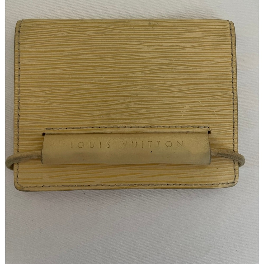Louis Vuitton Epi Leather Card Holder Vanilla Yellow ID Window Wallet France#648